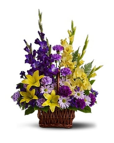 Basket of Memories by Petals & Stems (TFWEB554) Flower Arrangement