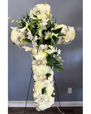 Pure Grace Cross Flower Arrangement