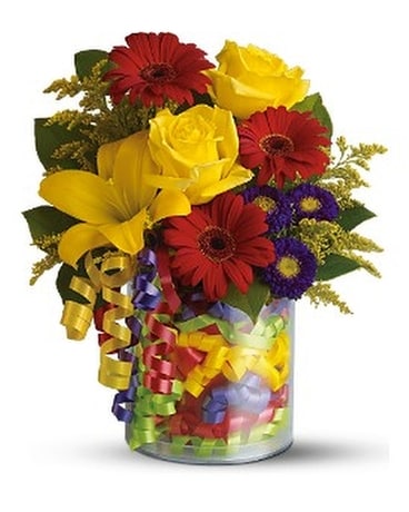 Teleflora's Birthday Ribbon Bouquet Flower Arrangement