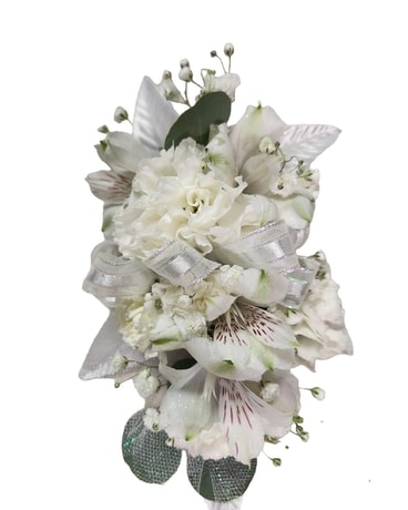 White & Iridescent Corsage Corsage