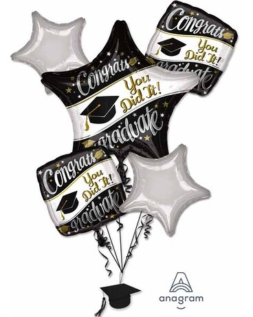 Congrats Graduate Grad 5 Pack Balloon Bouquet