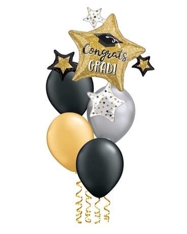 Grad Sparkle Cluster Supershape Bouquet Balloon Bouquet