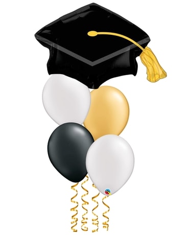 Black Grad Cap Supershape Bouquet Balloon Bouquet