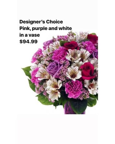 $94.99 Pinks Purples and Whites Flower Arrangement