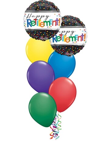 Happy Retirement Dark Confetti Balloon Bouquet in Chatham ON - Pizazz ...