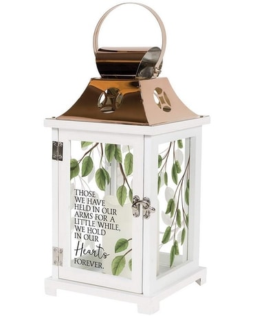 White Wooden Lantern with Vines Gifts