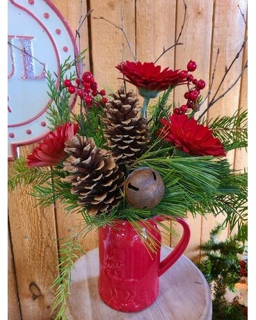Rustic Christmas Flower Arrangement