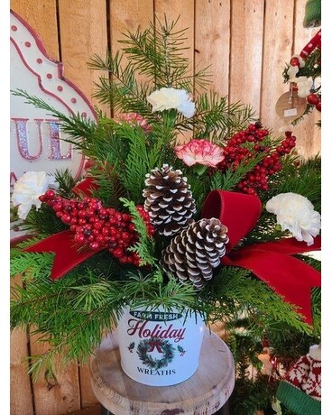 Holiday Wreaths Flower Arrangement