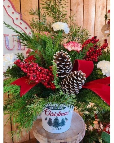Fresh Christmas Trees Flower Arrangement