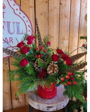 Pheasant Run Christmas Flower Arrangement