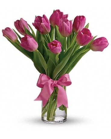 Precious Pink Tulips Flower Arrangement