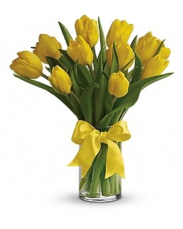 Sunny Yellow Tulips Flower Arrangement