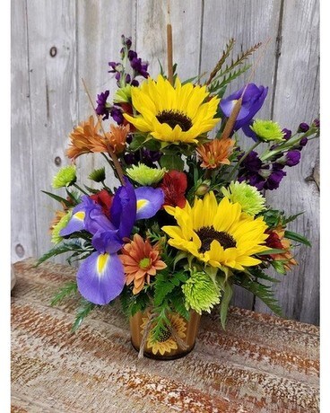 Autumn Sunshine Yellow Flower Arrangement