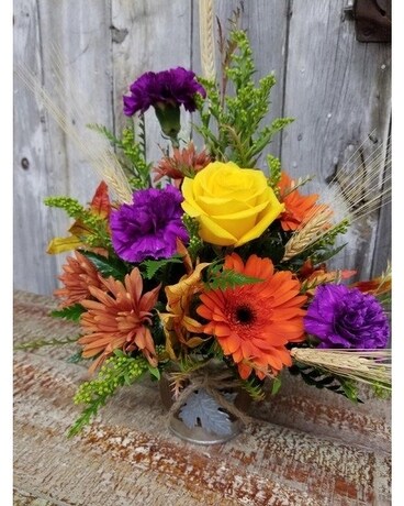 Fall Hay Ride, Brown Flower Arrangement