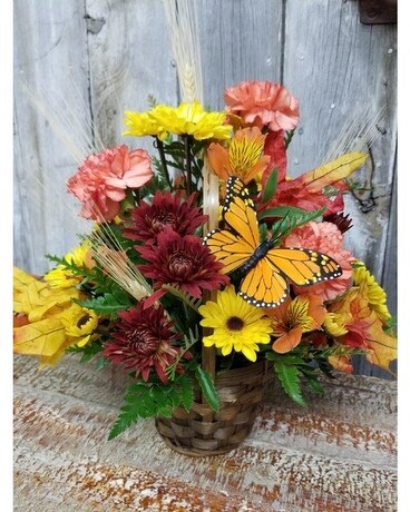Butterfly Mornings Fall Edition Flower Arrangement