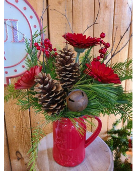 Rustic Christmas Flower Arrangement