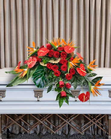 Heartfelt Tropics Casket Spray Flower Arrangement