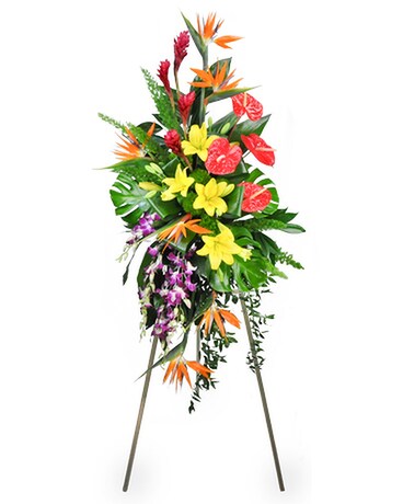 Island Sunset Standing Spray Flower Arrangement