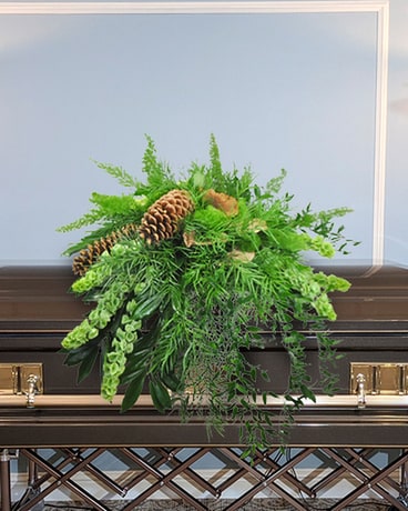 Through The Woods Casket Spray Flower Arrangement