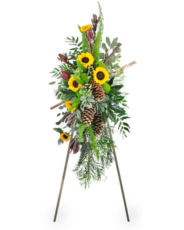 Woodland Sunrise Standing Spray Flower Arrangement