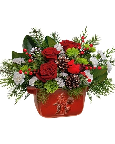 Teleflora's Classic Cardinal Centerpiece Flower Arrangement