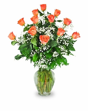 Premium Orange Roses Flower Arrangement