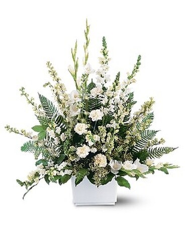 White Expressions Basket Flower Arrangement