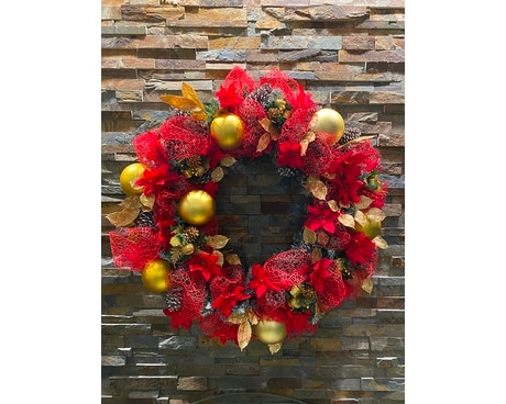 Silk Red wreath Flower Arrangement