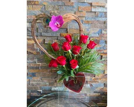 Double heart Flower Arrangement