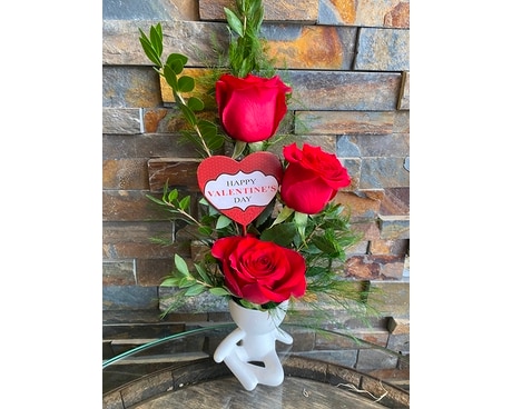 Mod figure rose trio Flower Arrangement
