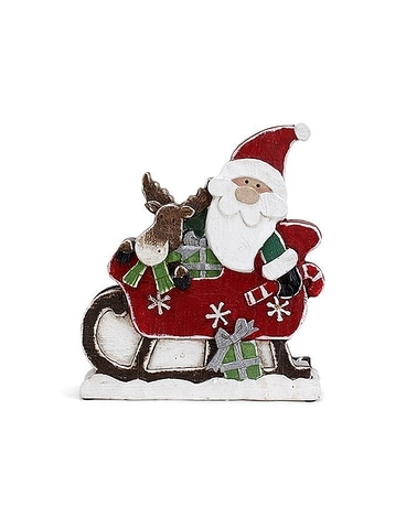 Santa on Sleigh Flower Arrangement