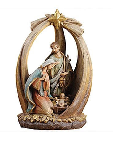 Nativity Scene Flower Arrangement