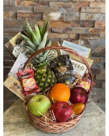 Fruit Basket Flower Arrangement