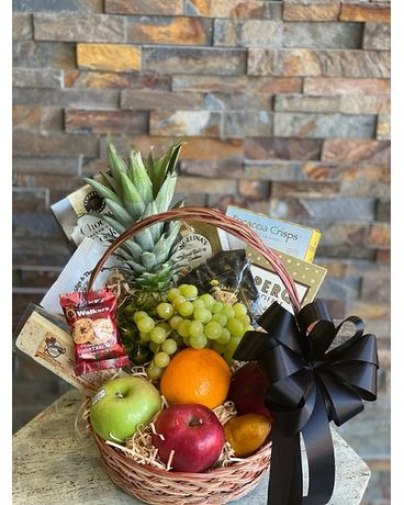 Sympathy Fruit and Gourmet Flower Arrangement
