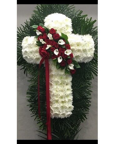 Custom Cross Flower Arrangement