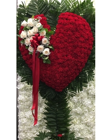 Sympathy Hearts Flower Arrangement
