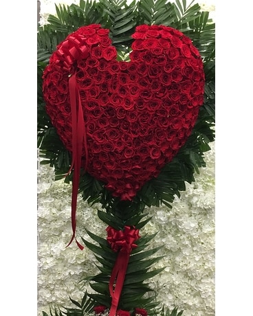 Sympathy Hearts Flower Arrangement