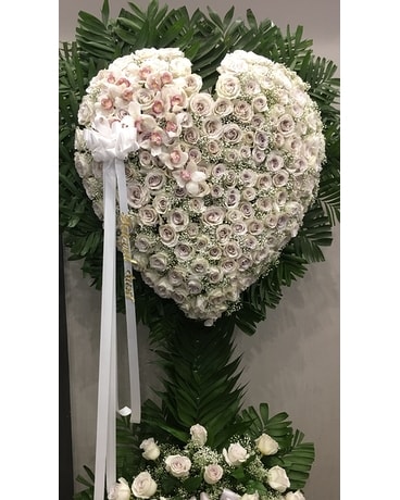 Sympathy Hearts Flower Arrangement