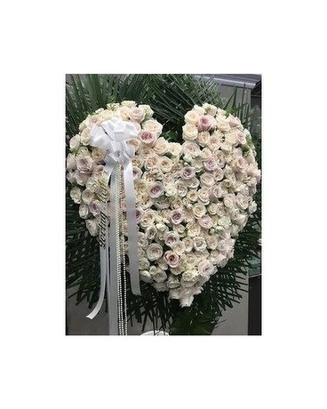 Sympathy Hearts Flower Arrangement