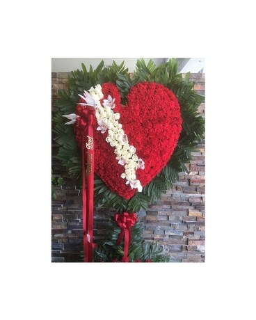Sympathy Hearts Flower Arrangement
