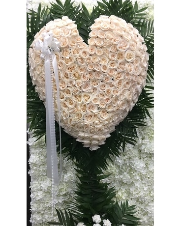Sympathy Hearts Flower Arrangement