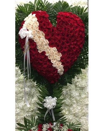 Sympathy Hearts Flower Arrangement