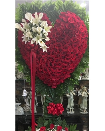 Sympathy Hearts Flower Arrangement