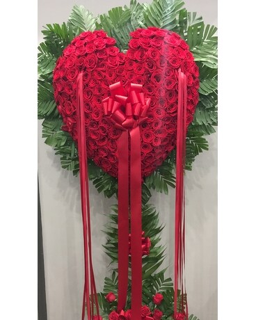 Sympathy Hearts Flower Arrangement
