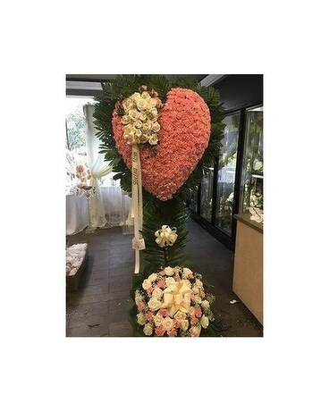 Sympathy Hearts Flower Arrangement