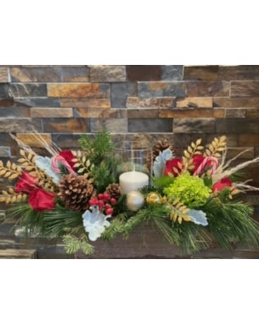 festive centerpiece with candle Flower Arrangement