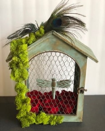 Eternal Roses in Cage Flower Arrangement