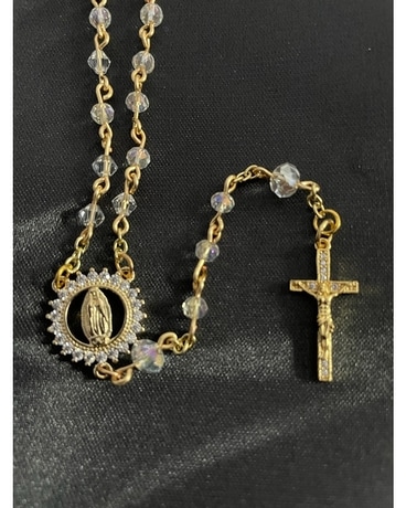 Small Guadalupe Rosary Flower Arrangement