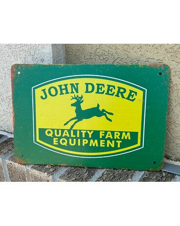 John Deere Equipment Sign Flower Arrangement
