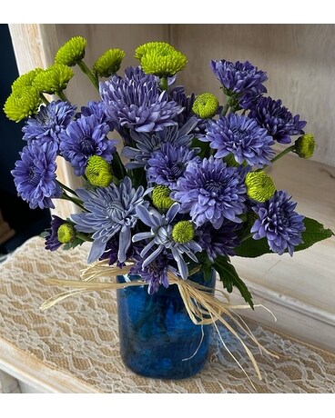 Ocean Blue Flower Arrangement
